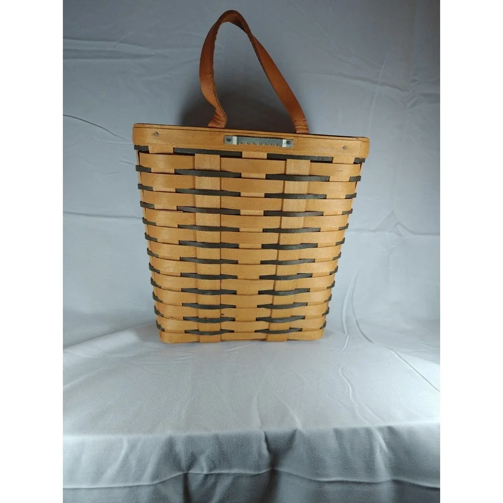 New Rare 1996 Longaberger Heartland Medium Key Basket w/ Denim Liner & Protector
